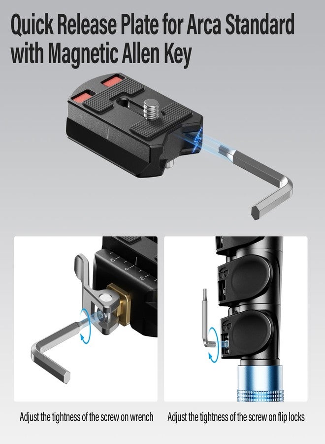 SIRUI 55mm Quick Release Plate and Clamp Base Kit, Camera Mount Adapter with 1/4" and 3/8" Thread, Quick-Release Attach Mount Plate for Tripod Monopod DSLR Stabilizer, QC-55 - Image 3
